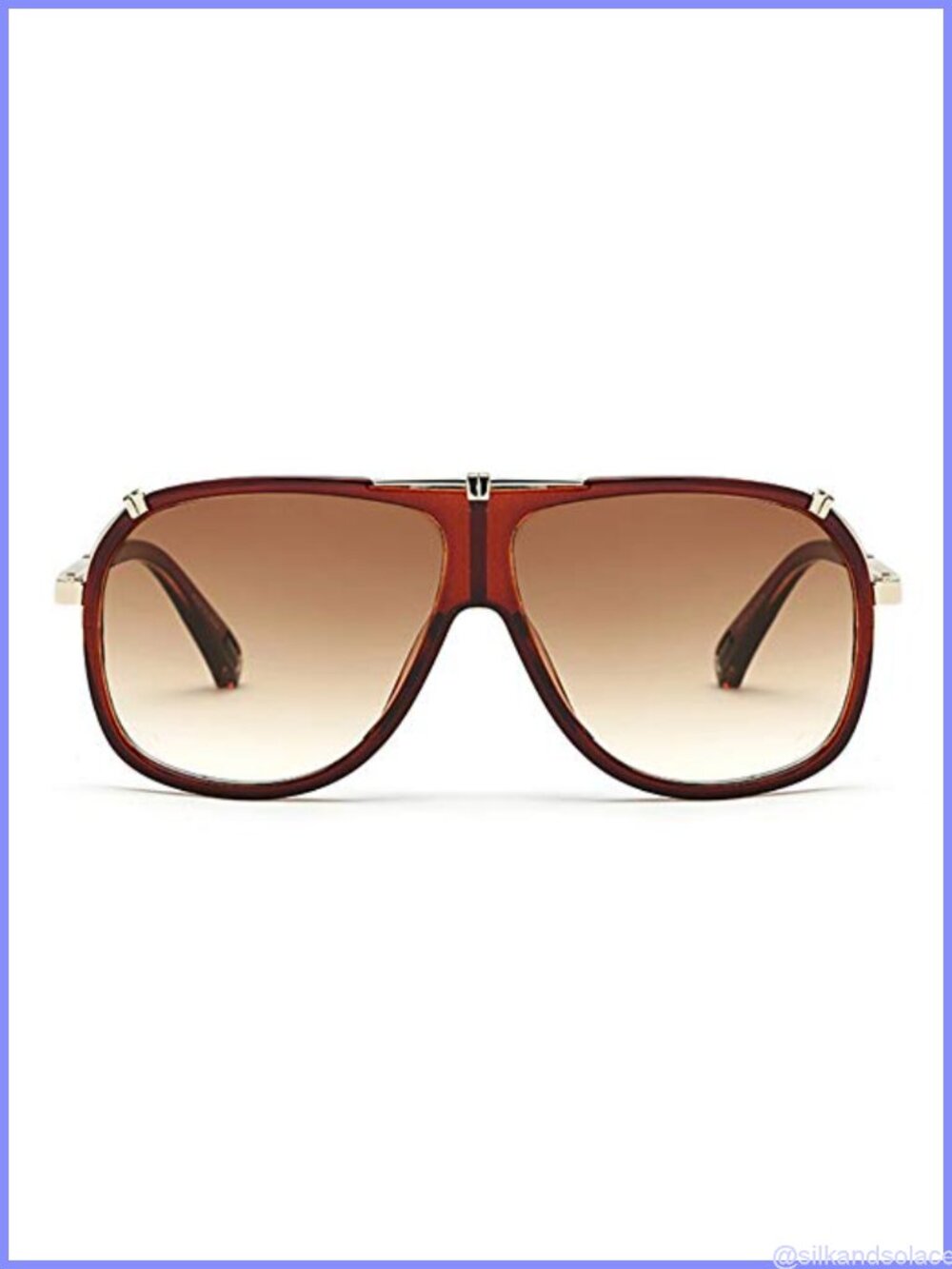 Retro Square Flat Top Sunglasses UV400 Gradient Lens Full Frame Unisex